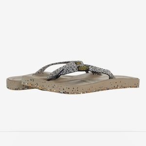 KEEN Harvest Flip Flop Black and Cream Web